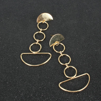 Retro Alloy Geometric Ring Long Earrings