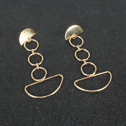 Retro Alloy Geometric Ring Long Earrings