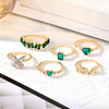 Retro Alloy Ring With Diamond Geometric And Butterfly Design