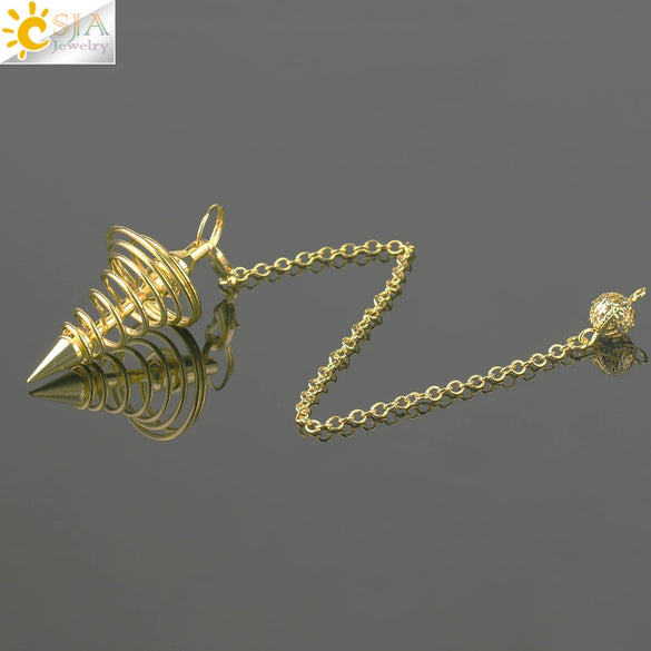 Retro Alloy Spiral Pendulum Necklace With Geometric Pendant Antique Copper Electroplated Finish And Ball Chain Jewelry Ornament