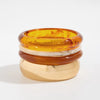 Retro Amber Smudged Acrylic Resin Wide Bracelet With Electroplating And Geometric Style