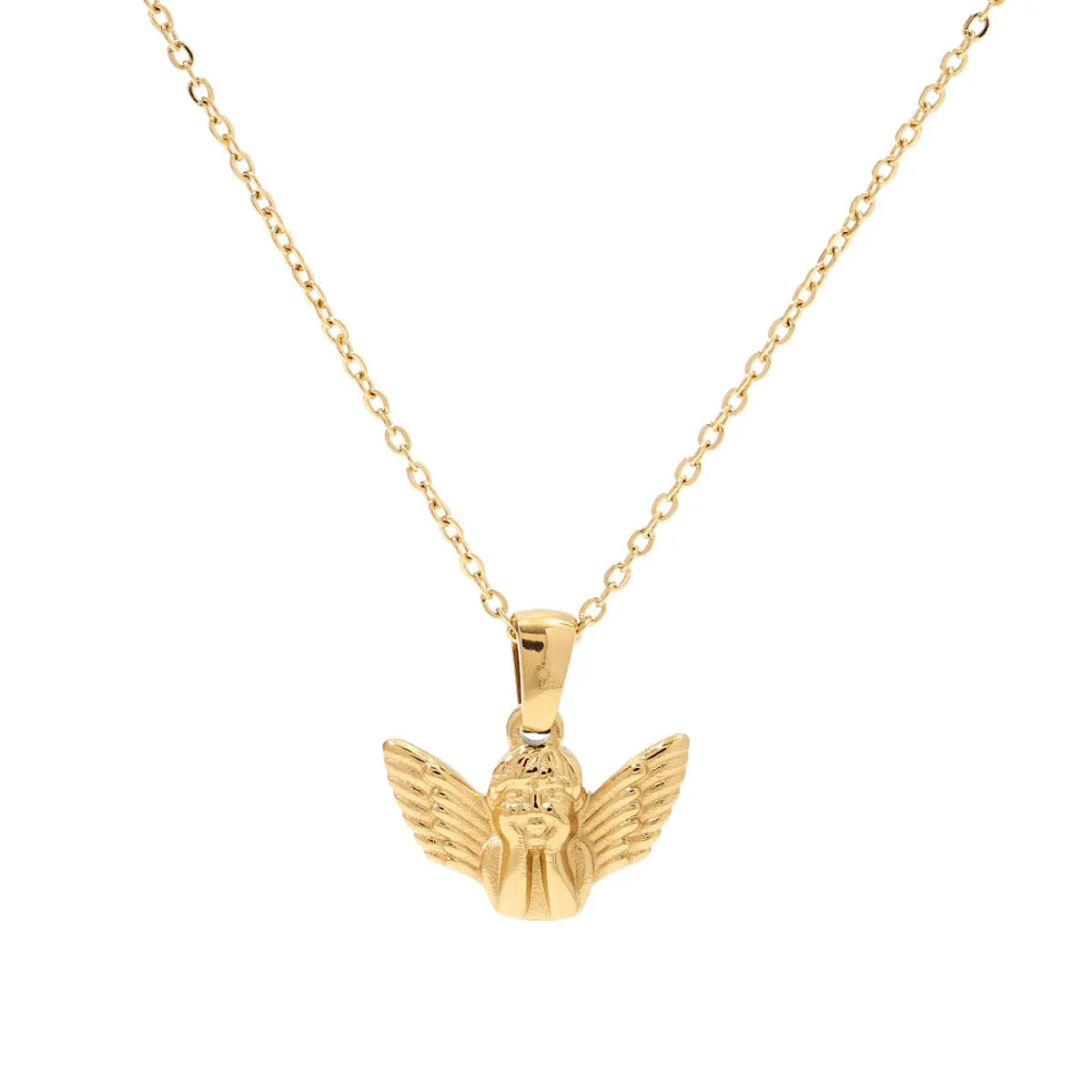 Retro Angel Stainless Steel Pendant Necklace