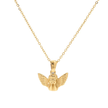 Retro Angel Stainless Steel Pendant Necklace