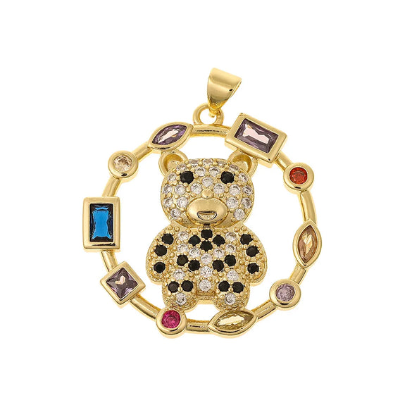 Retro Animal Cartoon Copper Inlay Zircon Charms