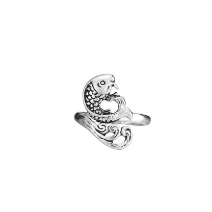 Retro Animal Heart Shape Snake Alloy Plating Rings 1 Piece