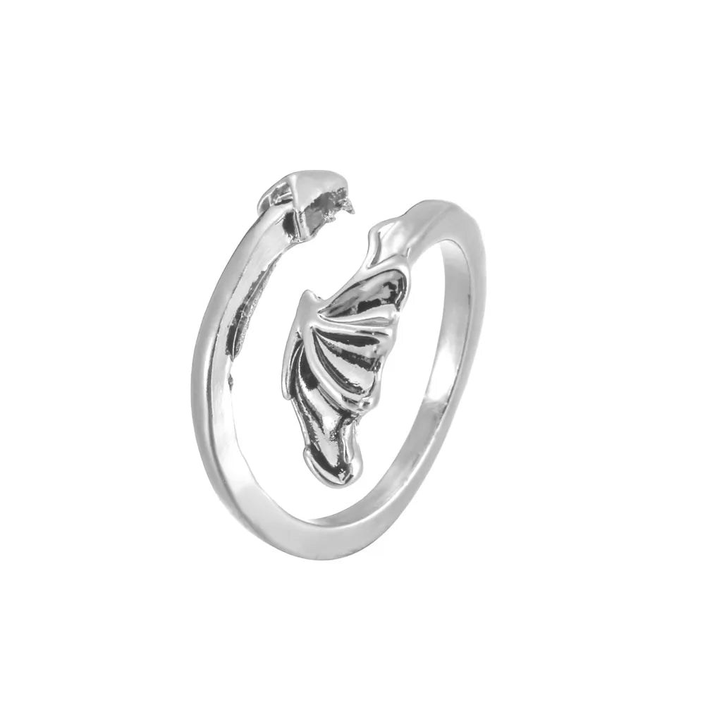 Retro Animal Heart Shape Snake Alloy Plating Rings 1 Piece