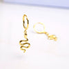 Retro Animal Snake Shape Earrings With Silver Needle And Copper Electroplated Fashion Earrings For Women