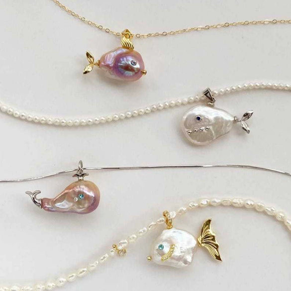 Retro Animal Style Clown Fish Pendant Necklace Copper Titanium Steel Electroplating