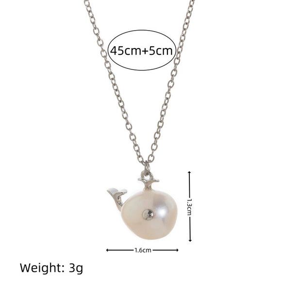 Retro Animal Style Clown Fish Pendant Necklace Copper Titanium Steel Electroplating