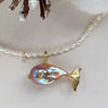 Retro Animal Style Clown Fish Pendant Necklace Copper Titanium Steel Electroplating