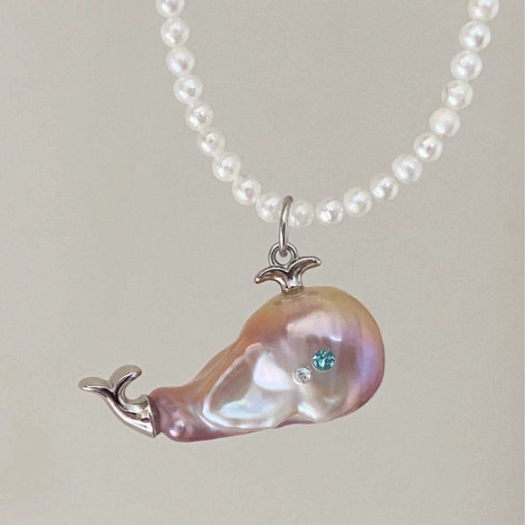 Retro Animal Style Clown Fish Pendant Necklace Copper Titanium Steel Electroplating