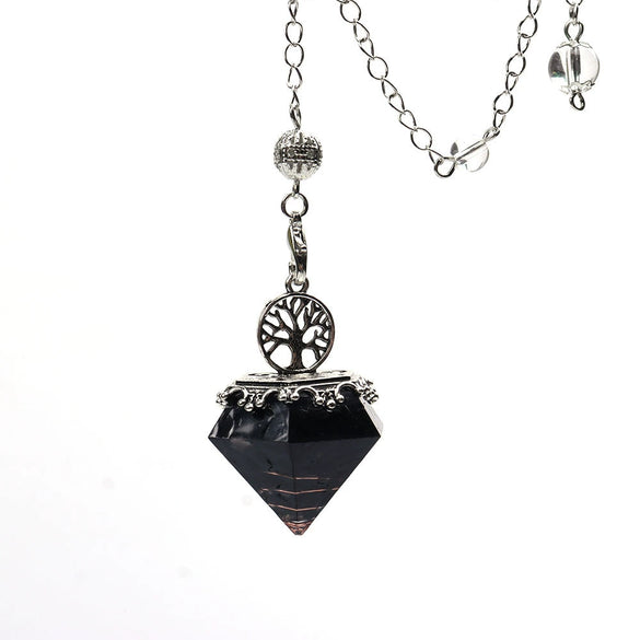 Retro Artificial Crystal Geometric Shape Life Tree Pendant Pendulum Purely Handmade