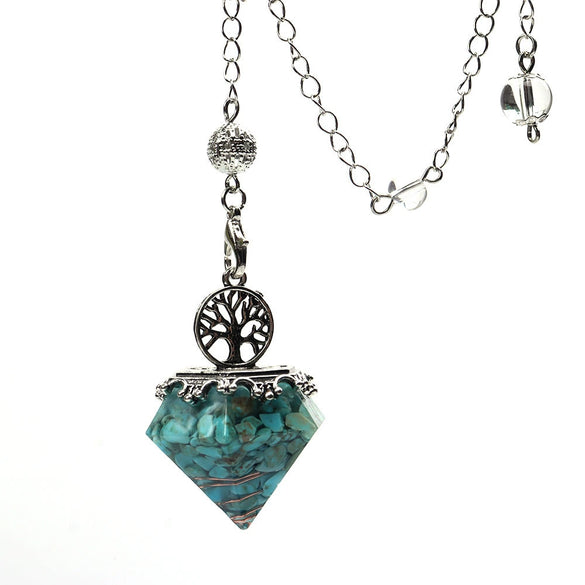 Retro Artificial Crystal Geometric Shape Life Tree Pendant Pendulum Purely Handmade