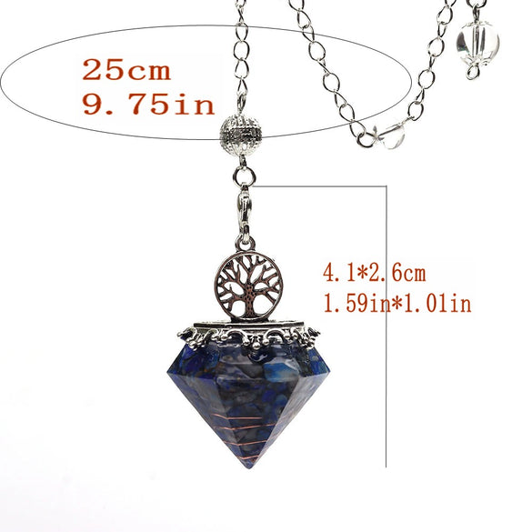 Retro Artificial Crystal Geometric Shape Life Tree Pendant Pendulum Purely Handmade