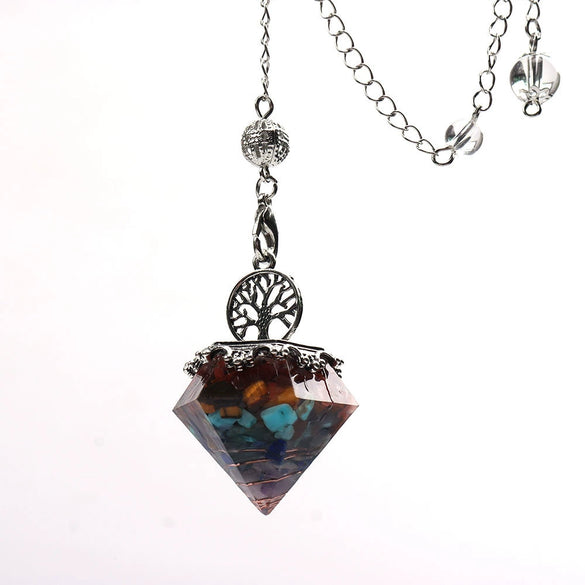 Retro Artificial Crystal Geometric Shape Life Tree Pendant Pendulum Purely Handmade