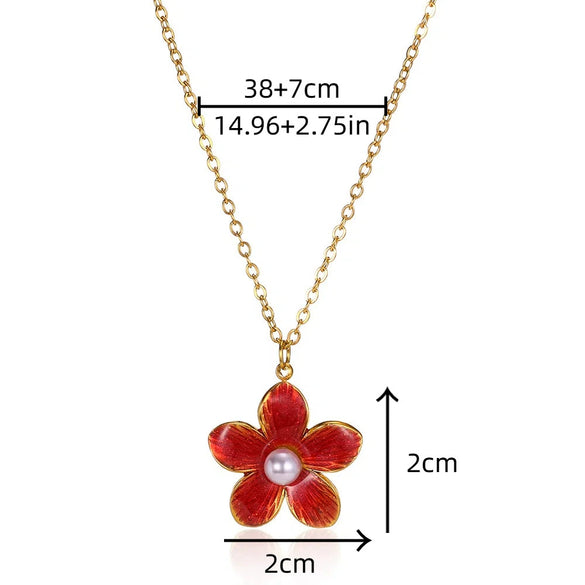 Retro Baroque Insect Fruit Stainless Steel Pendant Necklace With O Word Chain And Electroplating