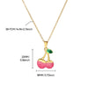 Retro Baroque Insect Fruit Stainless Steel Pendant Necklace With O Word Chain And Electroplating