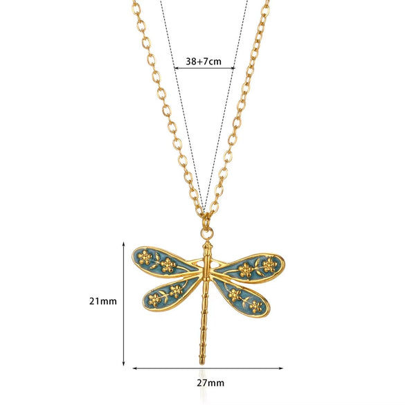 Retro Baroque Insect Fruit Stainless Steel Pendant Necklace With O Word Chain And Electroplating