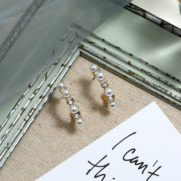 Retro Baroque Pearl Earrings For Women Simple Elegant Natural Style Trendy Ear Jewelry