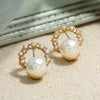 Retro Baroque Pearl Earrings For Women Simple Elegant Natural Style Trendy Ear Jewelry