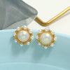 Retro Baroque Pearl Earrings For Women Simple Elegant Natural Style Trendy Ear Jewelry