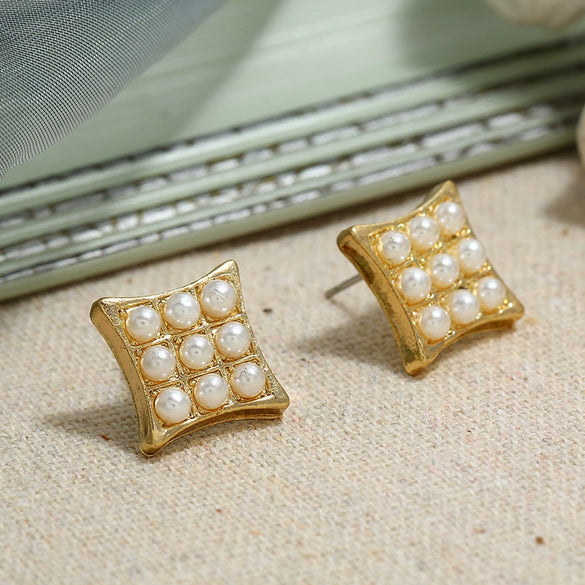 Retro Baroque Pearl Earrings For Women Simple Elegant Natural Style Trendy Ear Jewelry