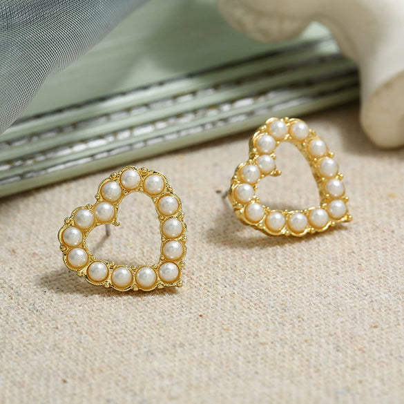 Retro Baroque Pearl Earrings For Women Simple Elegant Natural Style Trendy Ear Jewelry
