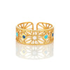 Retro Baroque Style Classic Style Round 304 Stainless Steel 18K Gold Plated Open Rings In Bulk