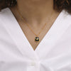 Retro Black Acrylic Oil Drop Diamond Star Square Necklace For Women Stainless Steel Gold Plated Geometric Pattern Electroplated