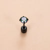 Retro Black Stainless Steel Inlaid Colorful Dream Zircon Geometric Electroplated Women's Ear Bone Nail Cartilage Puncture Earrings