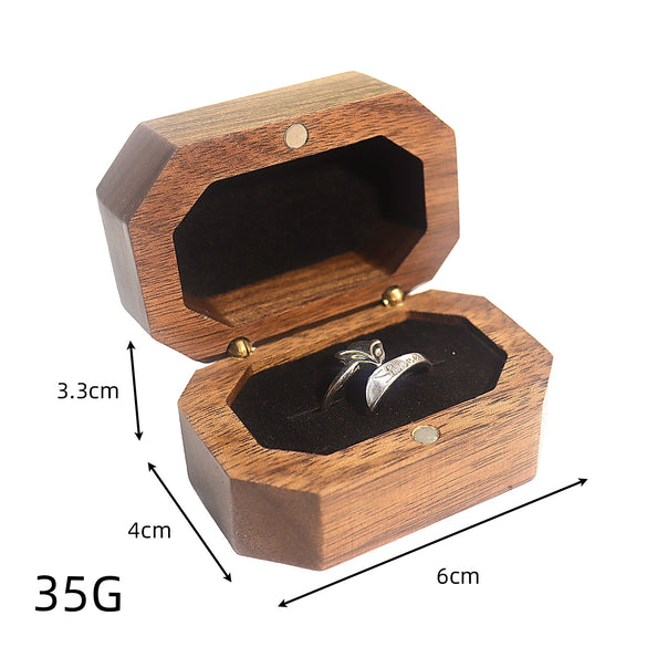 Retro Black Walnut Wooden Jewelry Storage Box For Women Ring And Earrings Packaging Display Case