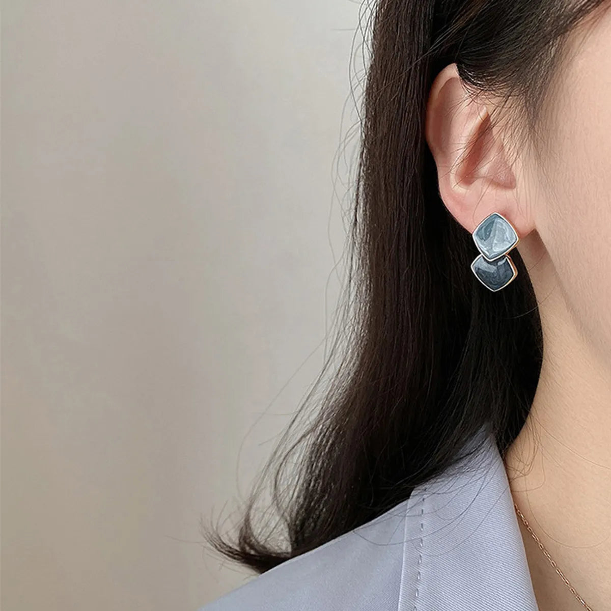 Retro Blue Earrings New Fashion Geometric Alloy Earrings Wholesale