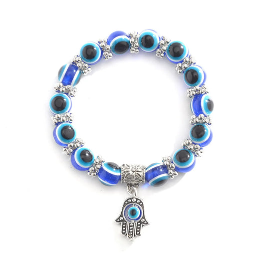 Retro Blue Eye Bead Fatima  Fashion Evil Eye Bracelet Wholesale