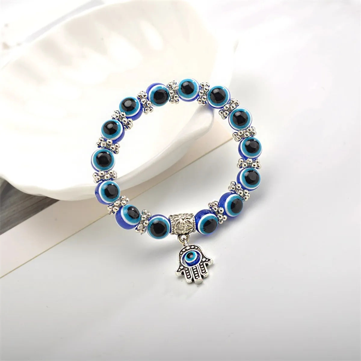 Retro Blue Eyes Palm Beads Pendant Bracelet Wholesale Gooddiy