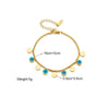 Retro Blue Eyes Pendant Titanium Steel Chain Electroplated Women's Bracelet