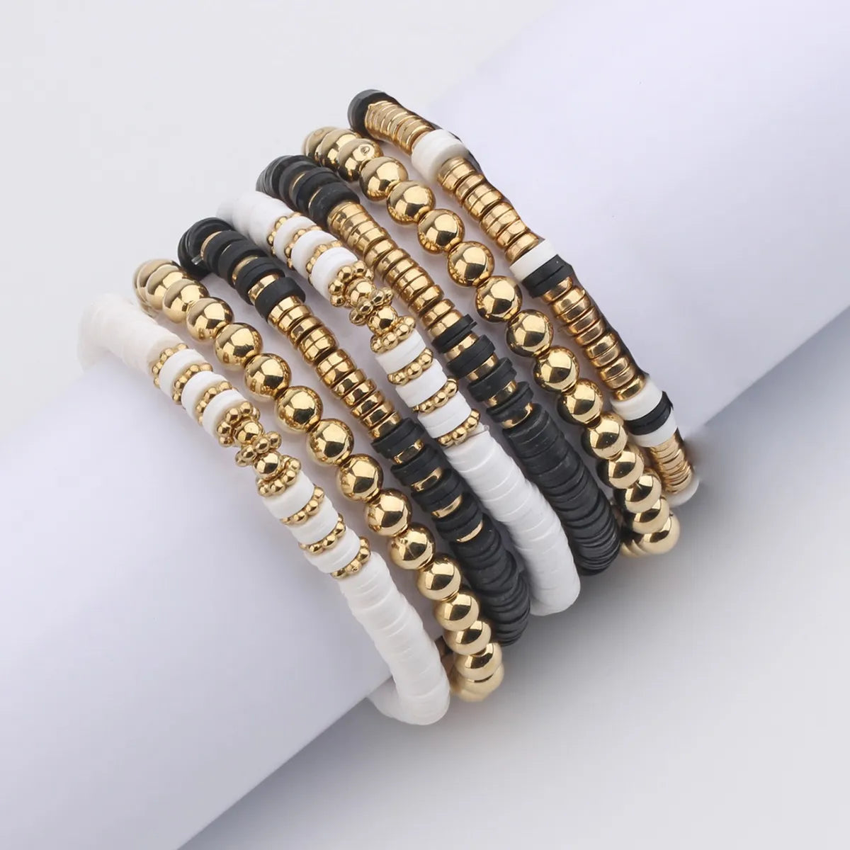 Retro Bohemian Geometric Ccb Soft Clay Beaded Plating Unisex Bracelets