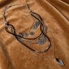 Retro Bohemian Geometric Pendant Necklace With Electroplated Alloy Layered Chain Jewelry For Women And Men