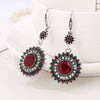 Retro Bohemian Sunflower Alloy Earrings With Diamond Cut Finish Floral Statement Drop Earrings