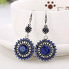 Retro Bohemian Sunflower Alloy Earrings With Diamond Cut Finish Floral Statement Drop Earrings