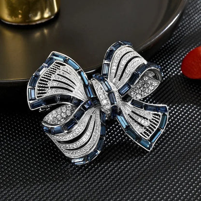 Retro Bow Knot Alloy Rhinestone Plating Unisex Corsage