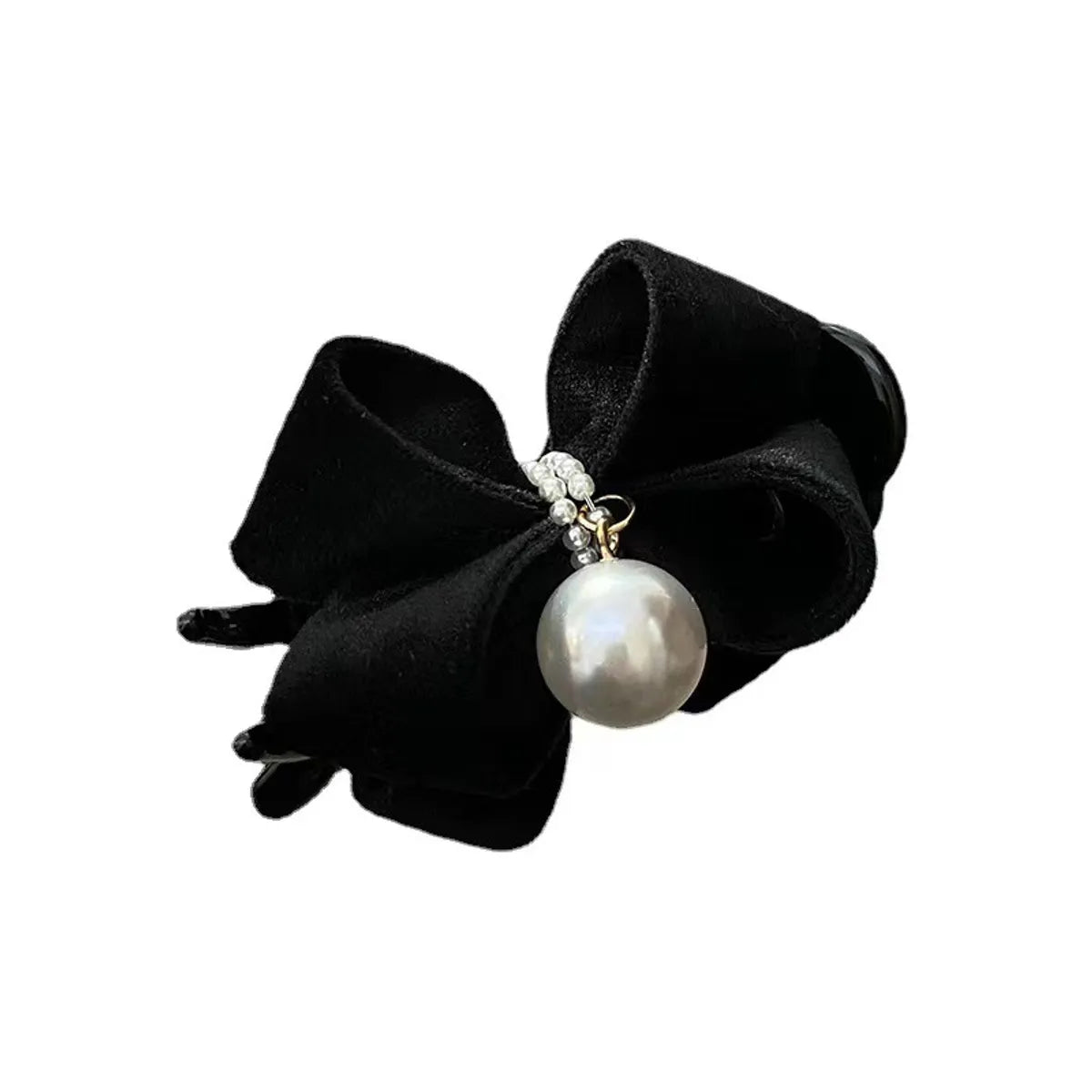 Retro Bow Knot Imitation Pearl Plastic Cloth Hair Claws