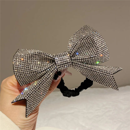 Retro Bow Knot Rhinestone Hair Tie