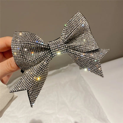 Retro Bow Knot Rhinestone Hair Tie