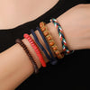 Retro Brushed Tin Ccb Pine Stone Handmade Geometric Bracelet Unisex