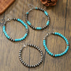 Retro Brushed Tin Ccb Pine Stone Handmade Geometric Bracelet Unisex
