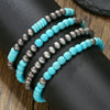 Retro Brushed Tin Ccb Pine Stone Handmade Geometric Bracelet Unisex