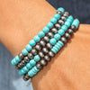 Retro Brushed Tin Ccb Pine Stone Handmade Geometric Bracelet Unisex