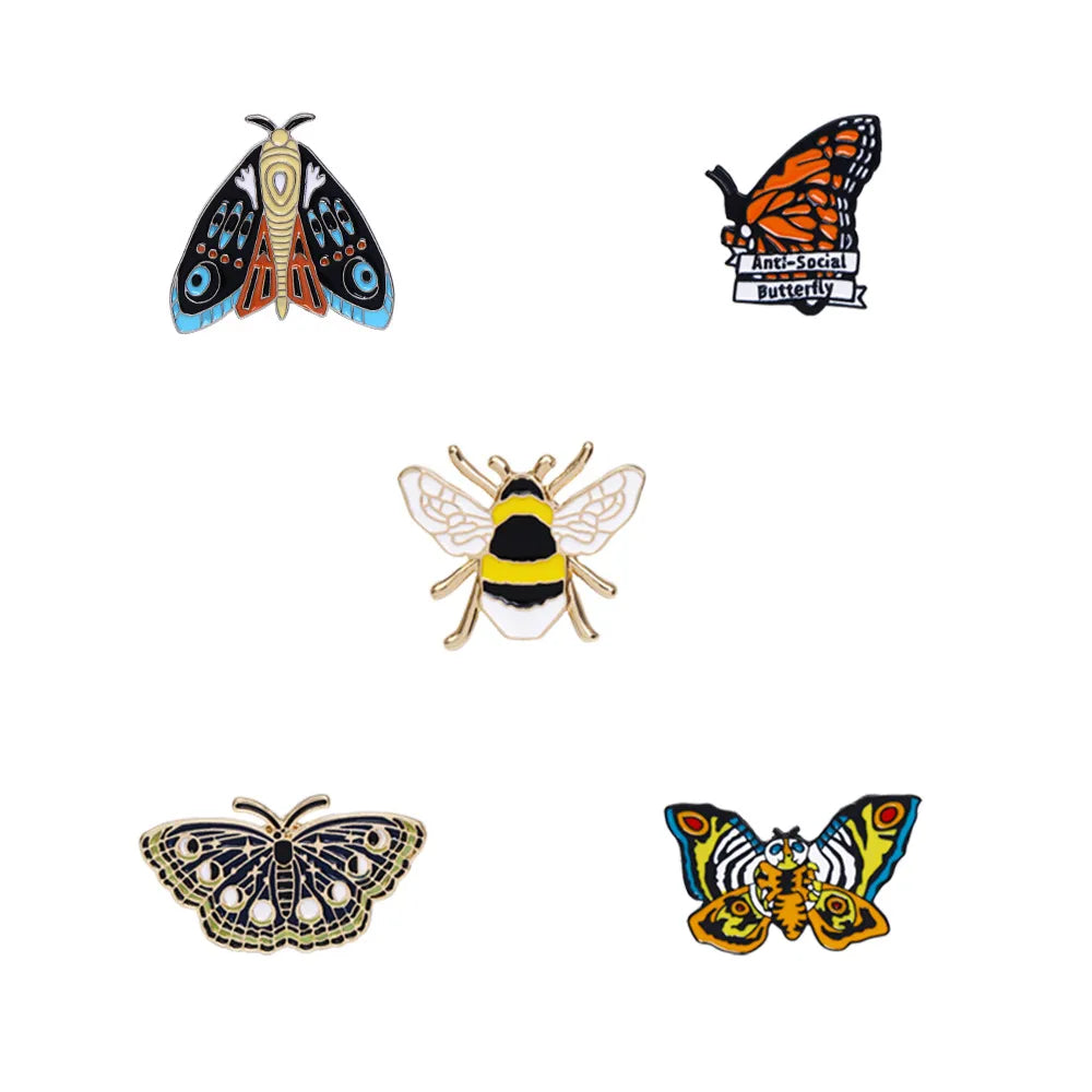 Retro Butterfly Alloy Enamel Unisex Brooches