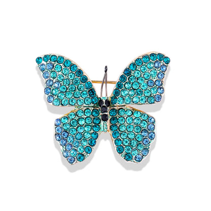 Retro Butterfly Alloy Inlay Zircon Women'S Brooches