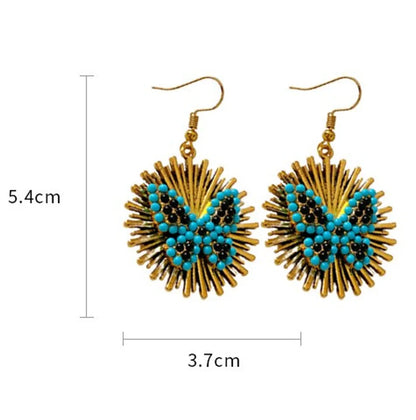 Retro Butterfly Alloy Plating Acrylic Women'S Earrings Necklace